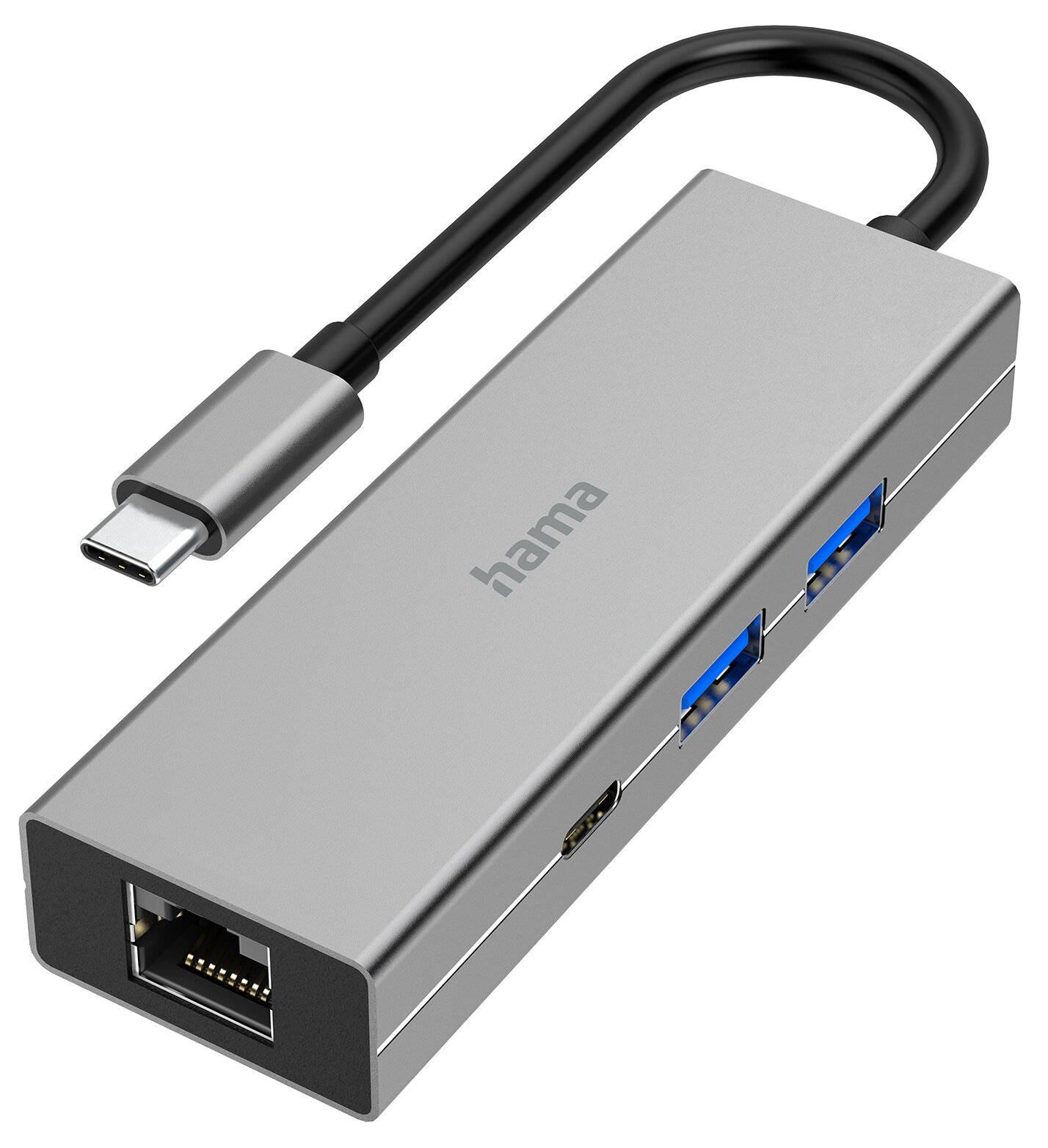 Разветвитель USB-C Hama H-200108 4порт. серый (00200108)