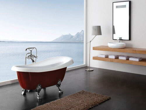 Ванна BelBagno BB04-ROS фурнитура хром