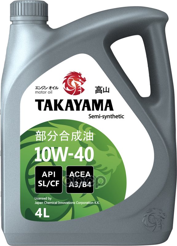 TAKAYAMA Масло Моторное Полусинтетическое Takayama 10W-40, Sl/Cf 4Л Пластик
