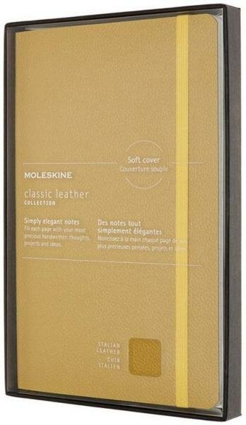 Блокнот Moleskine LIMITED EDITION LEATHER LCLH31SM17BOX Large 130х210мм натур. кожа 192стр. линейка мягкая обложка желтый