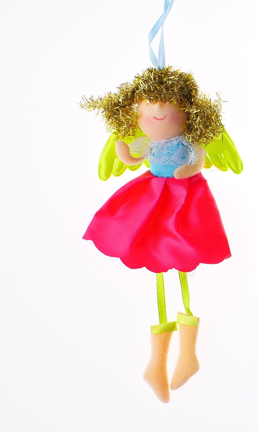 фото Рождественские декорации (Ангел) розовый 20см