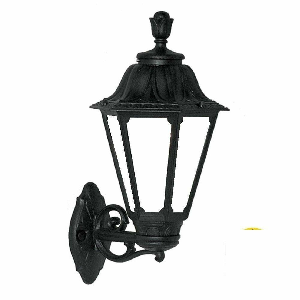 Светильник уличный настенный Fumagalli Bisso/Rut E26.131.000.AYG1R, Черный и Опал (молочный), с лампой 350Lm, 3000К