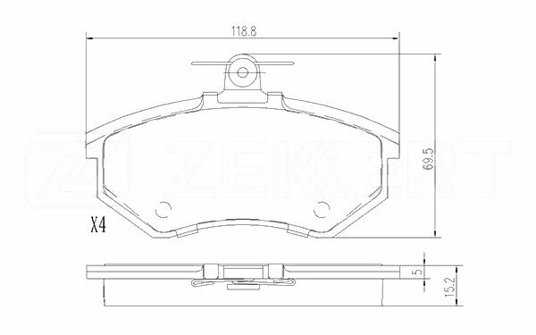 Колодки тормозные передние Audi 80 III 82- 90 II 84- VW Golf III 91- Passat II-III 85- Corrado