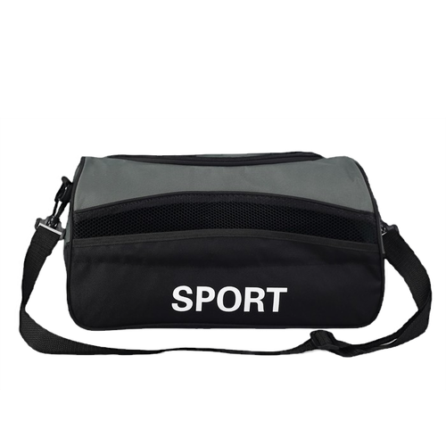 Сумка спортивная на молнии, наружный карман, длинный ремень, цвет чёрный - фотография № 2