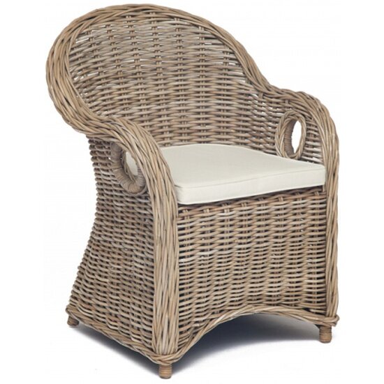 Кресло Secret DE Maison MAISONET c подушкой, натуральный ротанг, натуральный серый/natural grey