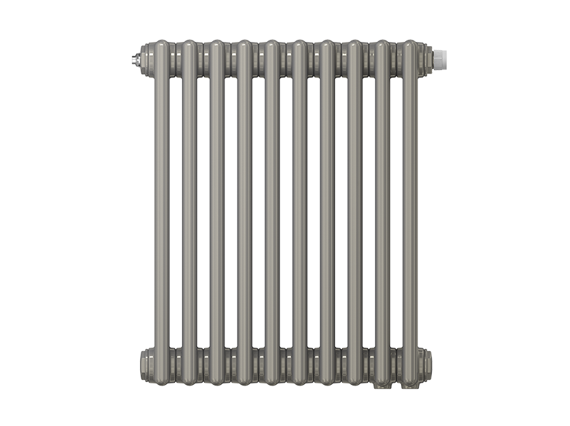 Стальной трубчатый радиатор Zehnder Charleston Retrofit 3057 х 12 секции нижнее подключение 1/2, цвет прозрачный лак Technoline (RAL0325 TL)