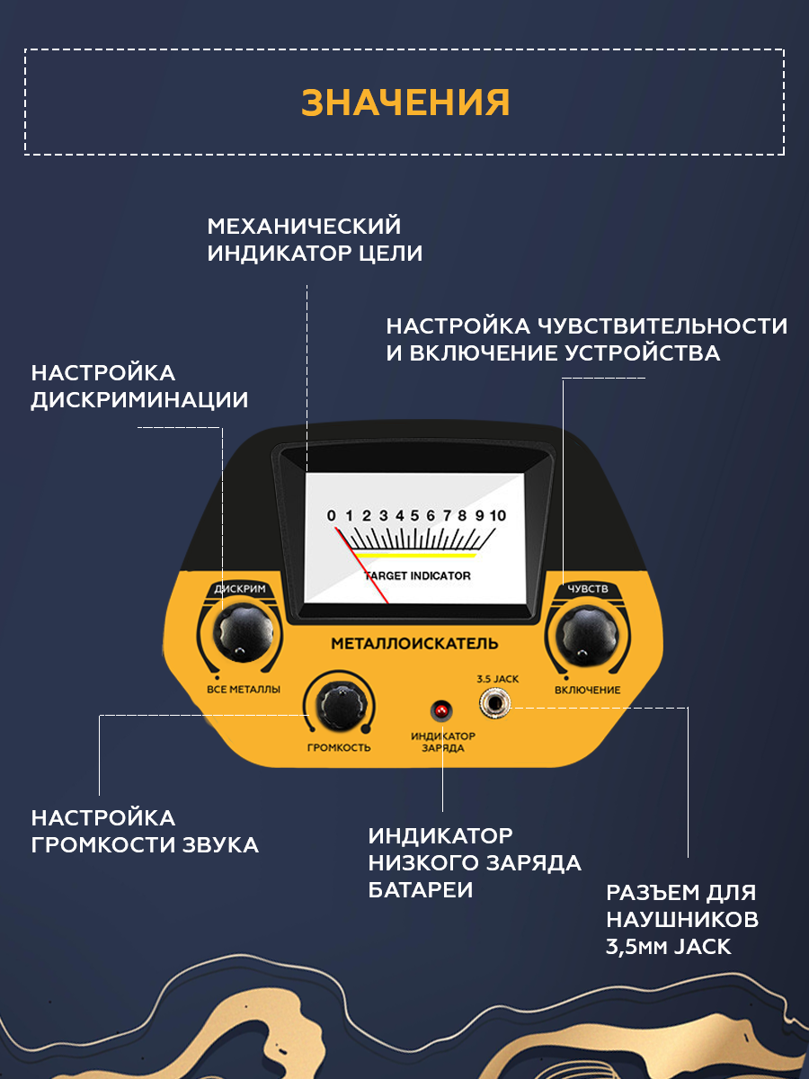 Металлоискатель грунтовый и подводный водонепроницаемый 30001 - фотография № 8