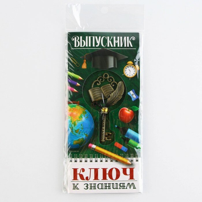 Ключ сувенирный «К знаниям», металл, 4 х 7,8 см - фотография № 9