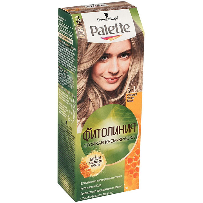 Палетт / Palette - Крем-краска для волос Фитолиния тон 9-1 Холодный светло-русый 110 мл