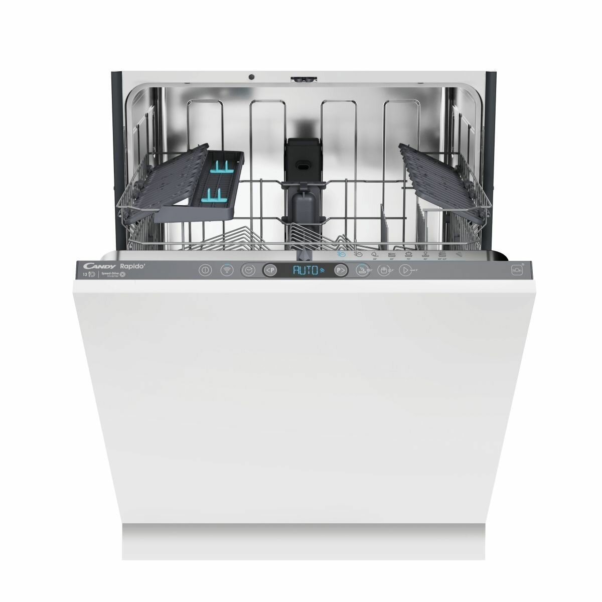Посудомоечная машина встраиваемая 60 см Candy Rapido CI 3C9F0A-08 на 13 комплектов посуды 8 программ инверторный мотор электронное управление отсрочка старта беспроводное подключение hOn конденсационная сушка программа быстрой мойки