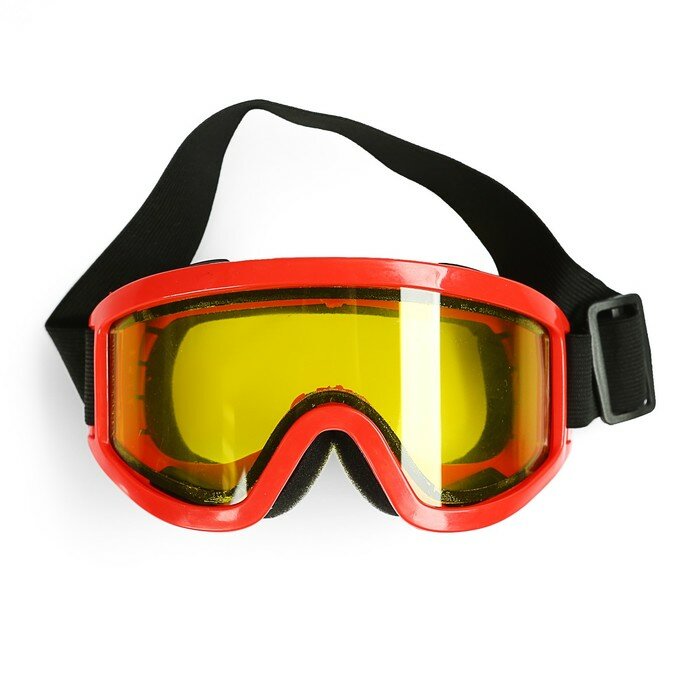 Очки-маска для езды на мототехнике стекло двухслойное желтое цвет красный