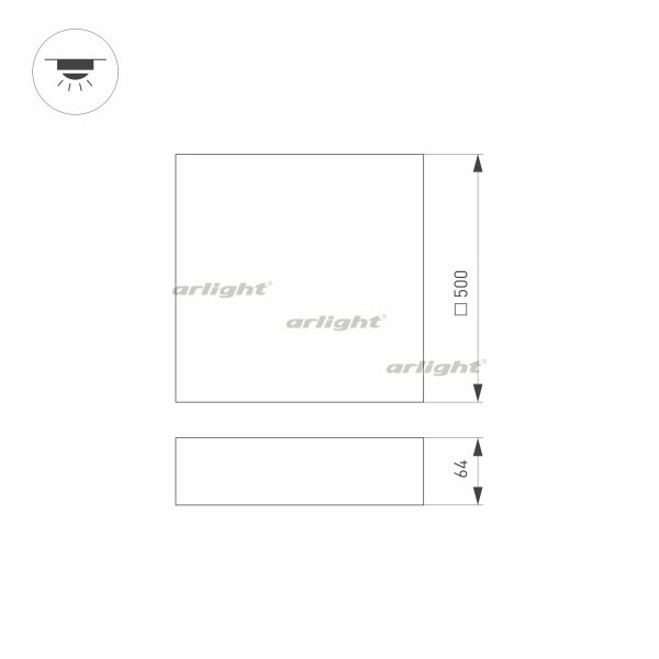 Светильник SP-QUADRO-S500x500-50W Warm3000 (BK, deg, 230V) (IP40 Металл) Arlight 034802 - фотография № 2