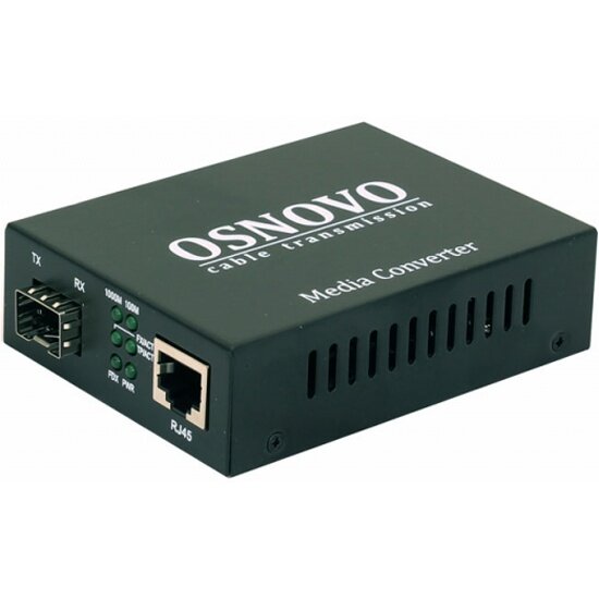 Медиаконвертер Osnovo Gigabit Ethernet 1xRJ45, 1xSFP OMC-1000-11X