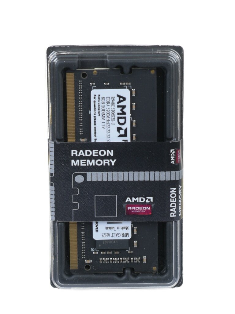 Оперативная память AMD Radeon R9 Gaming Series 8 ГБ DDR4 3200 МГц SODIMM CL22 R948G3206S2S-U