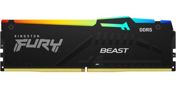 Оперативная память для компьютера 32Gb (1x32Gb) PC5-41600 5200MHz DDR5 DIMM CL36 Kingston Fury Beast RGB KF552C36BBEA-32