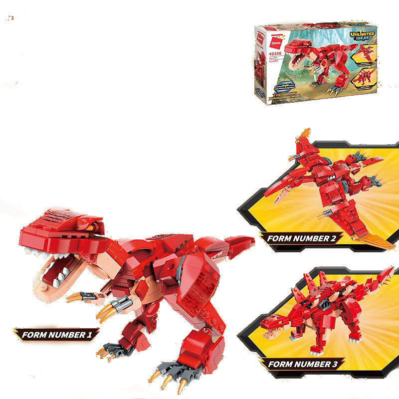 Конструктор пластиковый Qman 42106 Динозавр - трансформер, 287 деталей