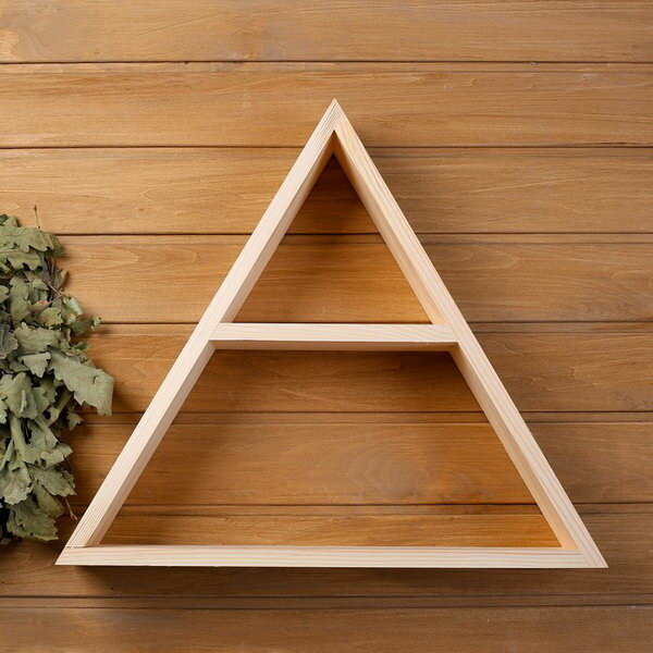 Полка "Треугольник" из сосны, 50х9.5х43см - фотография № 1
