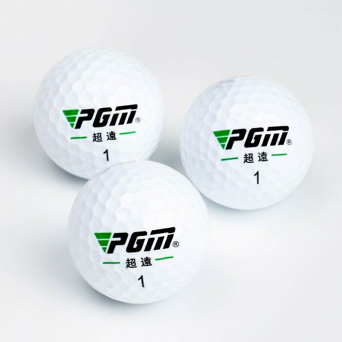 Мячи для гольфа "Power Distance" PGM, двухкомпонентные, d=4.3 см, набор 3 шт - фотография № 2