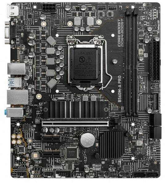 Материнская плата MSI B560M-A PRO Socket 1200 B560 2xDDR4 1xPCI-E 16x 2xPCI-E 1x 6xSATA III mATX Retail