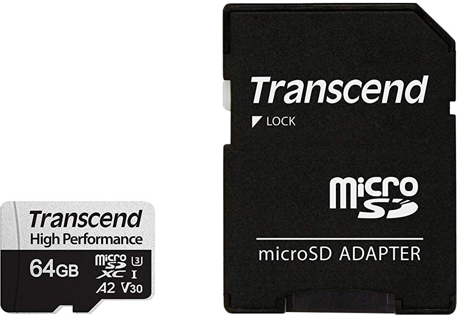 Карта памяти Transcend 64GB UHS-I U3 A2 microSD microSD w/ adapter