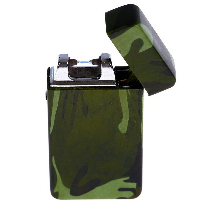 Зажигалка электронная в подарочной коробке, дуговая, USB, цвет хаки, 3.5 х 7 см - фотография № 6
