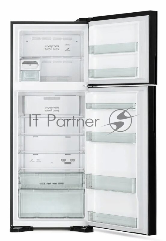 Холодильник Hitachi R-VG540PUC7 GBK черное стекло (двухкамерный)