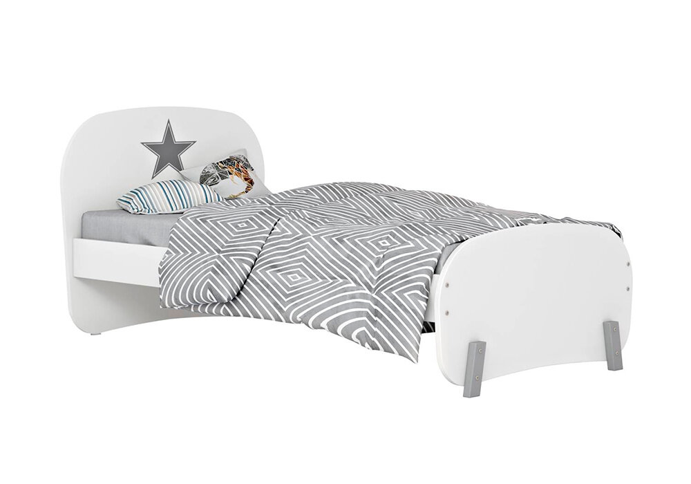 Кровать для ребенка Polini Кровать детская Mirum 1910 белый 87х198.4х103.2 см
