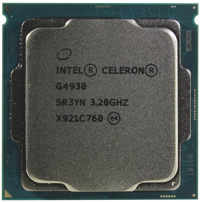 Intel Процессор Intel Celeron G4930 (3.20ГГц, 2МБ, GPU) Socket1151 (без кулера) (oem)