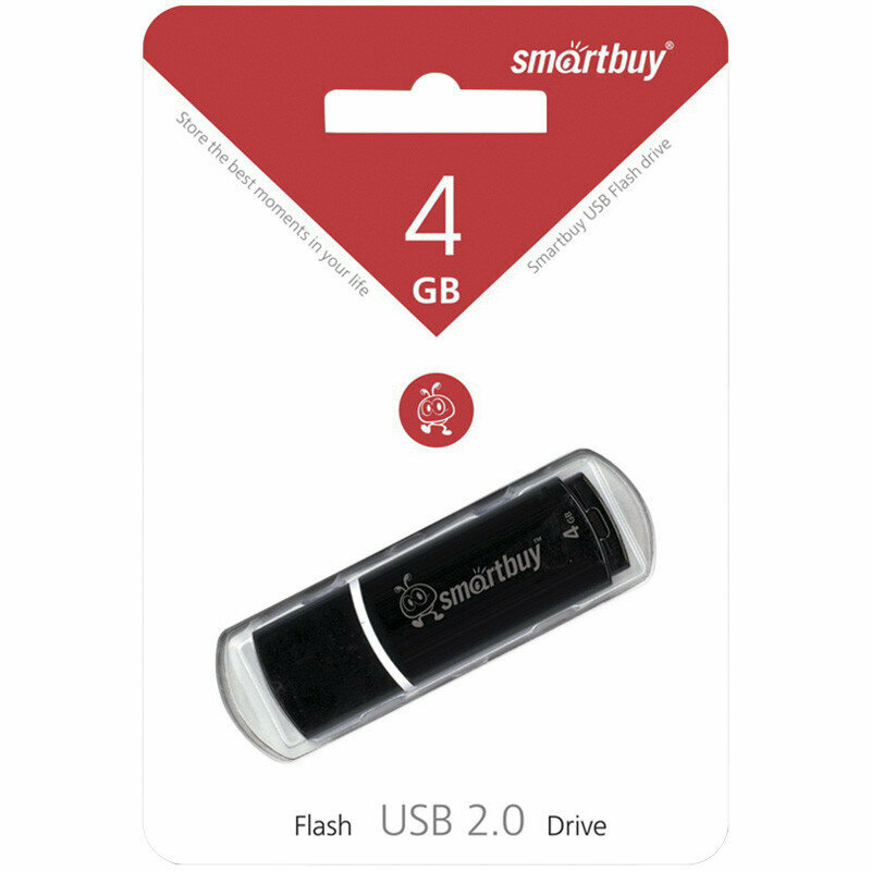Память Smart Buy "Crown" 4GB, USB 2.0 Flash Drive, черный ( Артикул 218758 )