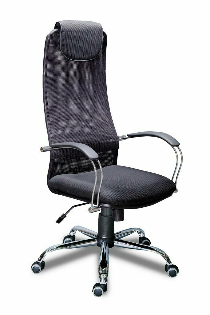 Компьютерное офисное кресло Мирэй Групп МГ-28 хром, Сетка, Черное - фотография № 1