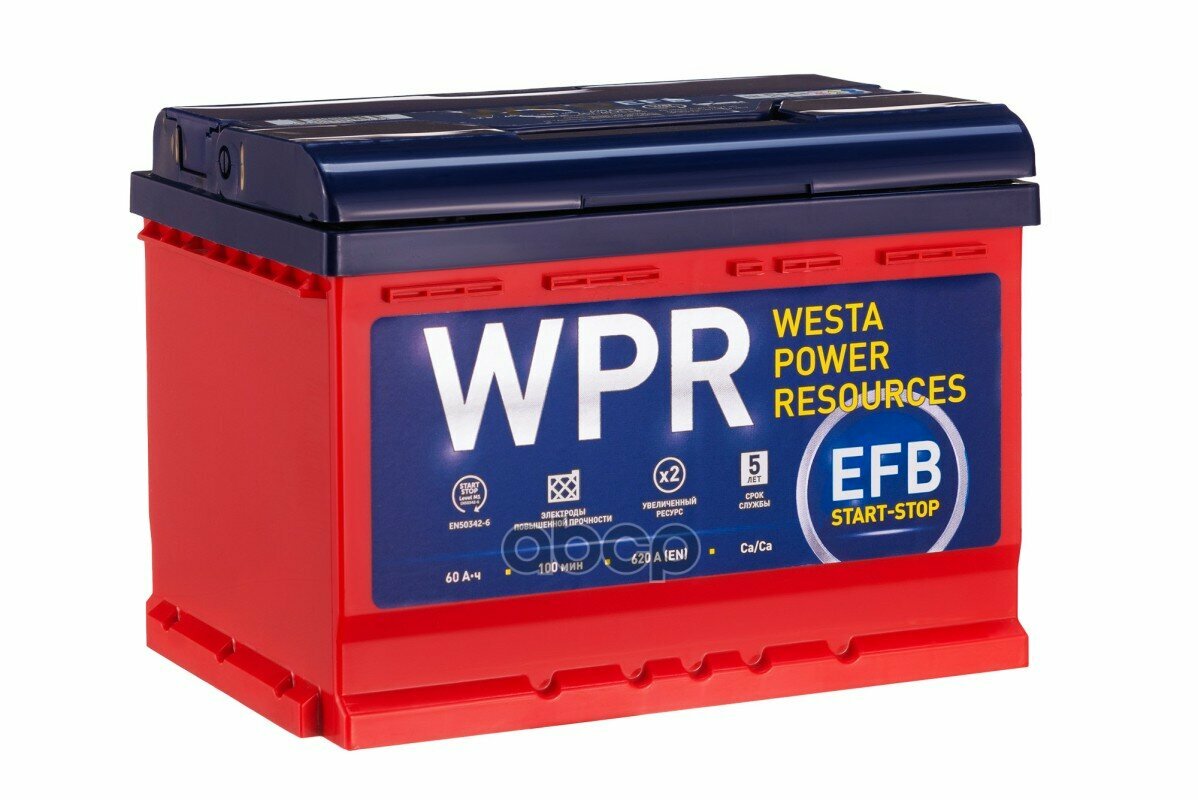 Аккумулятор Efb 6ст-60vlr Lb 60ah 620a 242х175х175 Полярность 0 WPR battery арт. 560110311