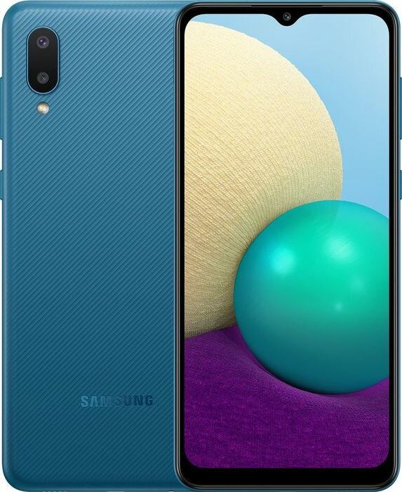 Смартфон Samsung Galaxy A02 2/32Gb (SM-A022GZBBCAU), синий