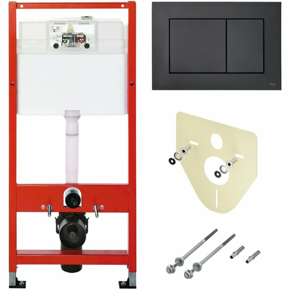 Комплект инсталляции 4 в 1 с панелью смыва тесеnow черный матовый 9400407