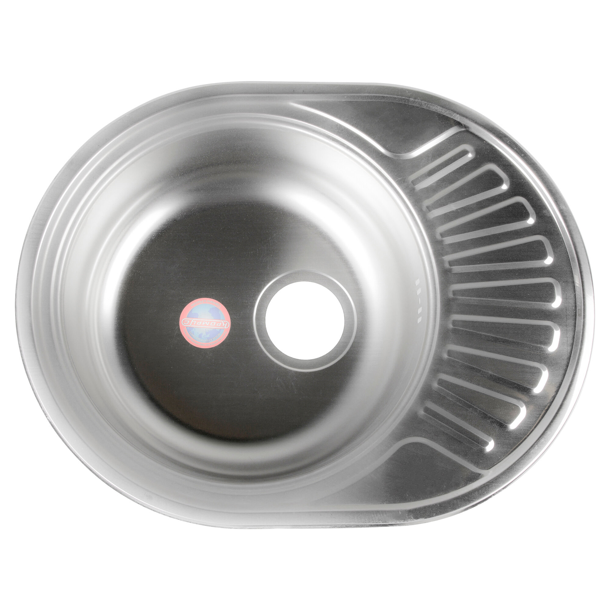 фото Мойка врезная KROMRUS 57х45x16 см нержавеющая сталь цвет серебристый