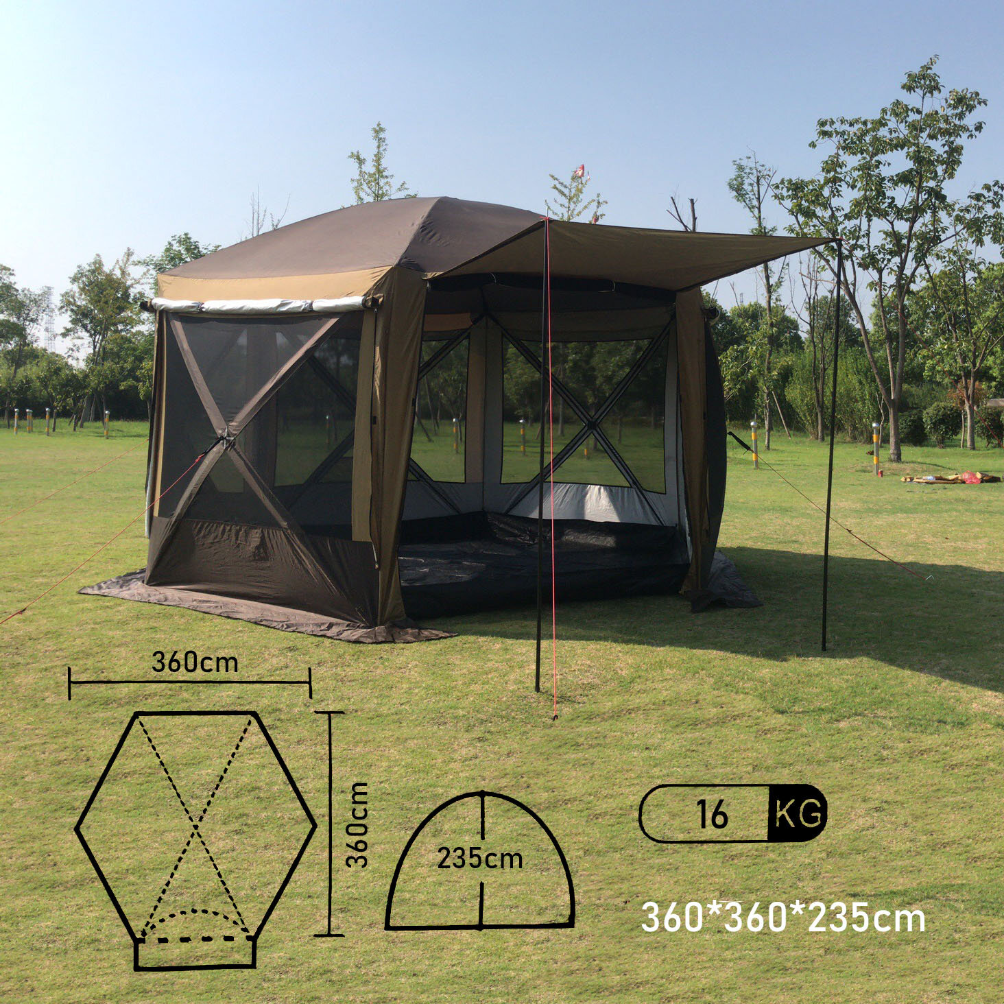 Шестиугольный тент шатер с полом Mircamping 2905 беседка для мероприятий туризма пикника и кемпинга