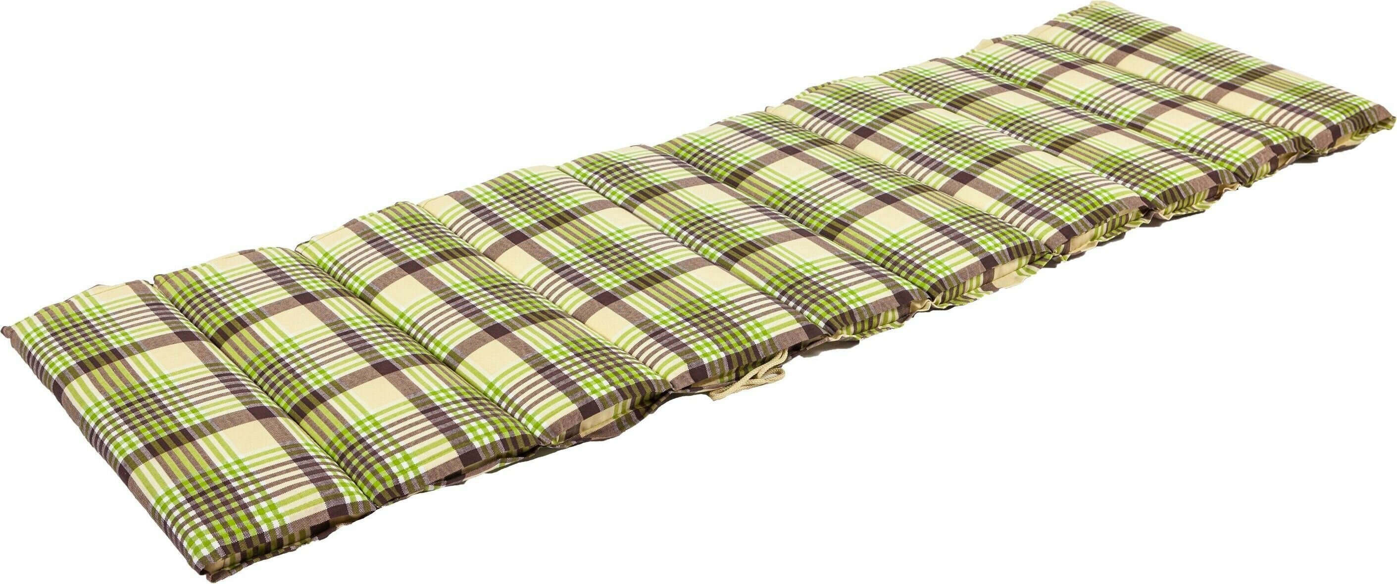 фото Подушка для садовой мебели Ambiente 190х60 см серо-зеленый клетка