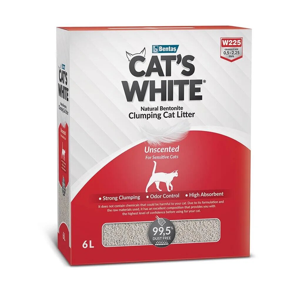 Наполнитель CAT’S WHITE 6л BOX Natural комкующийся натуральный без ароматизатора