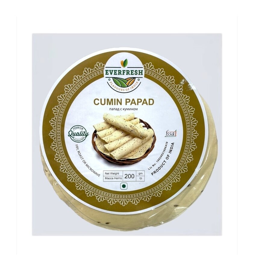 Папад из муки белого маша с кумином Cumin Papad Everfresh 200 г