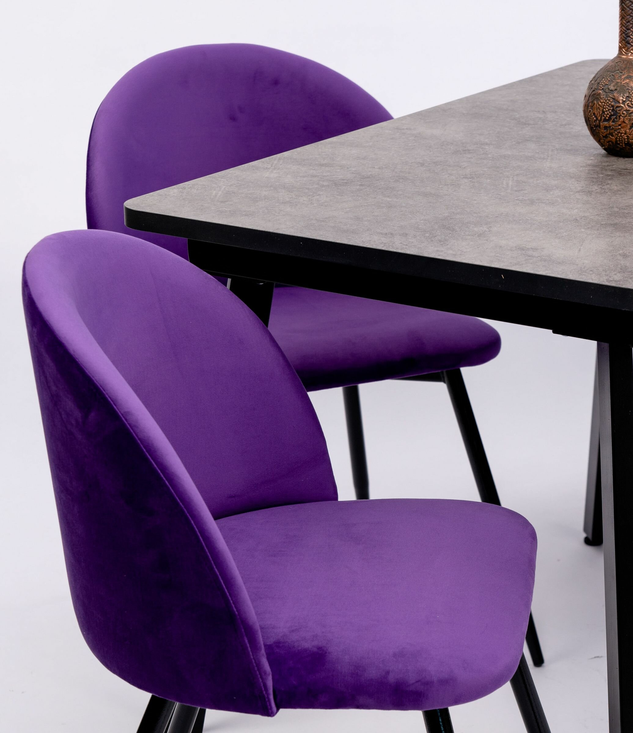 Обеденная группа стол и 4 стула, Техас Серый, Лили Фиолетовый - фотография № 1