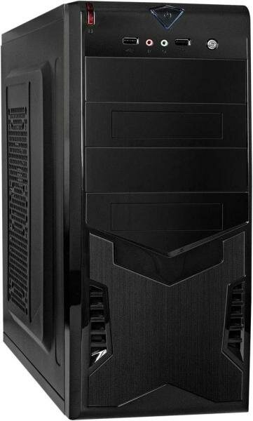 Корпус Miditower ExeGate CP-604-500W-8 (ATX, БП CP500 с вент. 8см, 2*USB, аудио, черный) (109971)