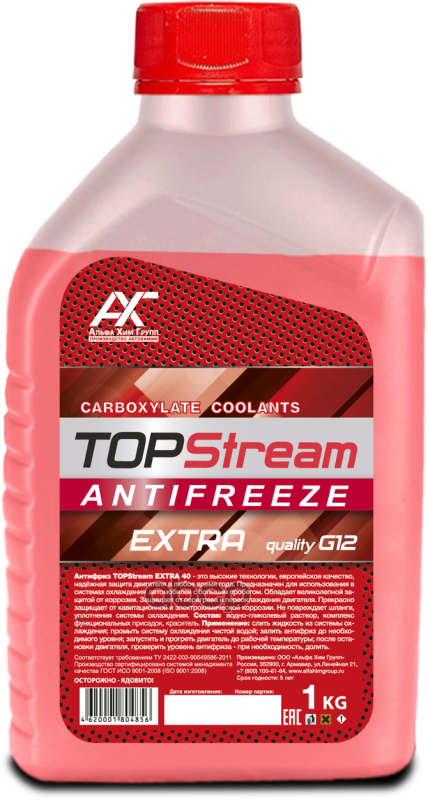 фото Антифриз Topstream Extra Red (Красный) G12 1 Л TOPStream арт. atser00001