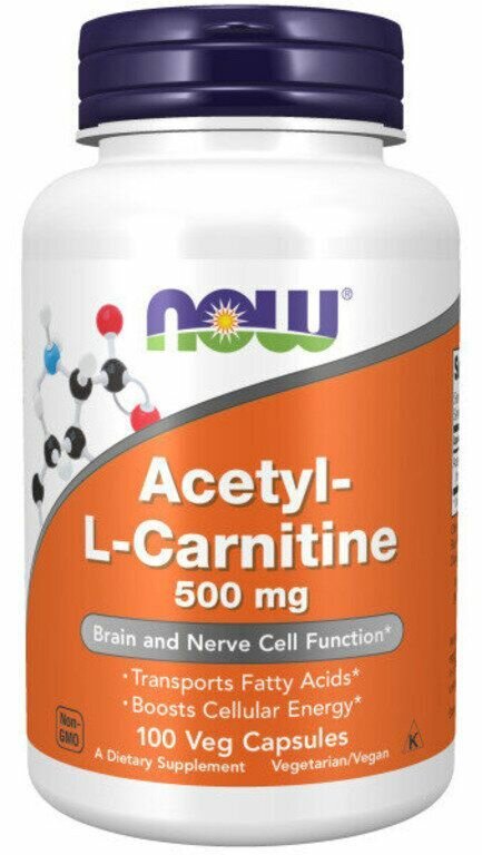 Ацетил-L-Карнитин" ("Acetyl-L-Carnitine") (капсулы массой 740 мг) NOW Foods 100 растительных капсул