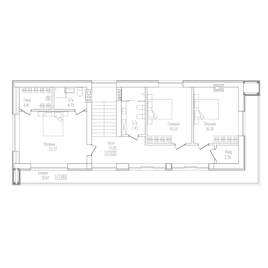 63-43-Catalog-Plans - Проект двухэтажного дома из газобетона - фотография № 3