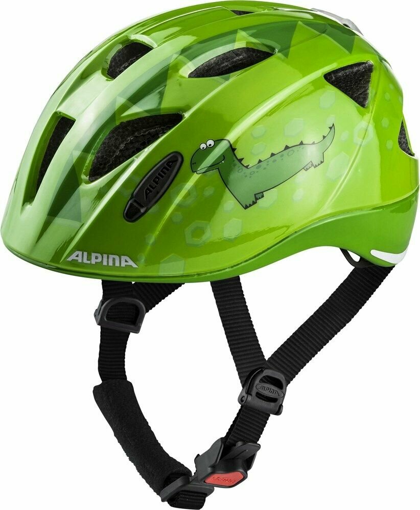 Велошлем Alpina Ximo Flash (встроенный фонарь) Green Dino Gloss 49-54