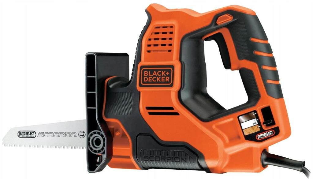 Пила сабельная BLACK+DECKER SCORPION RS890KA-QS 500 Вт, пильное полотно 3 шт., кейс BLACK+DECKER RS890KA-QS - фотография № 2