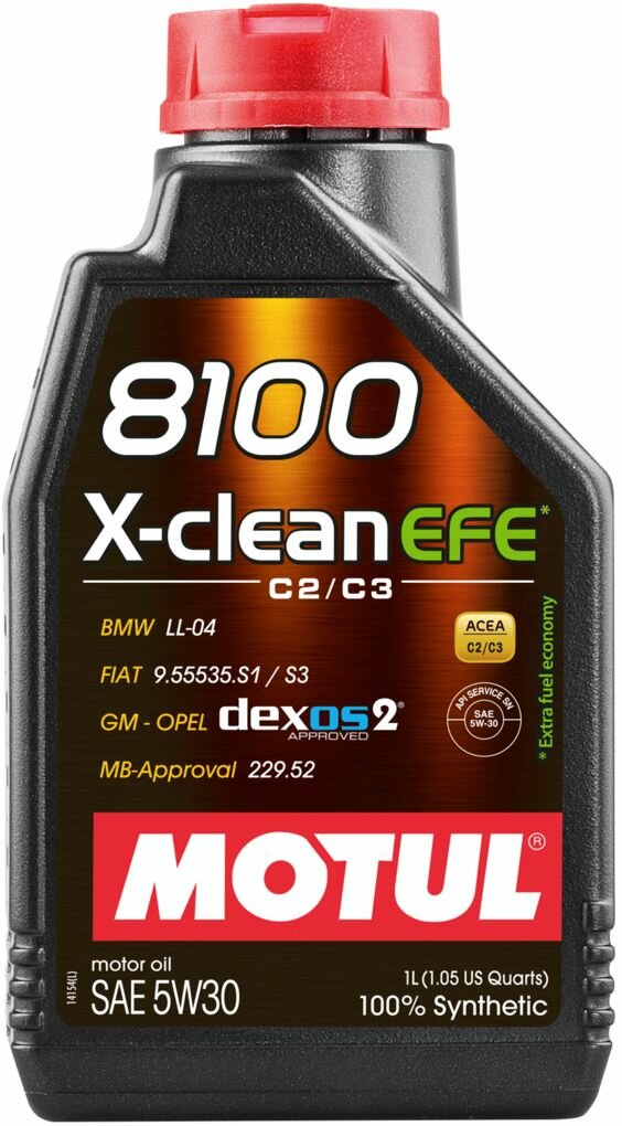 MOTUL 8100 X-clean EFE 5W-30 SN, C2/C3,Dexos2,BMW LL-04 (100%синт) 1л масло моторные