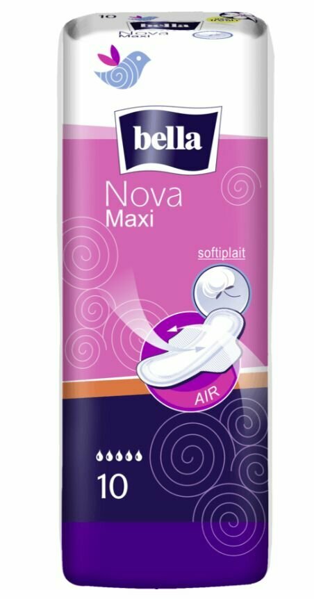 BELLA Прокладки гигиенические NOVA MAXI "Softiplait",10 шт