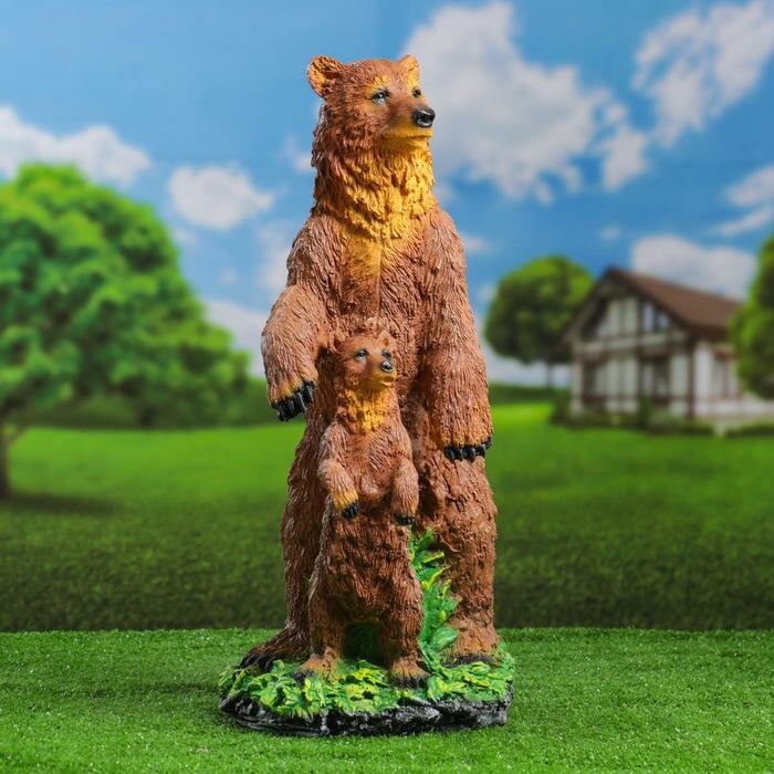 Хорошие сувениры Садовая фигура "Медведи" два 26х25х55см - фотография № 4