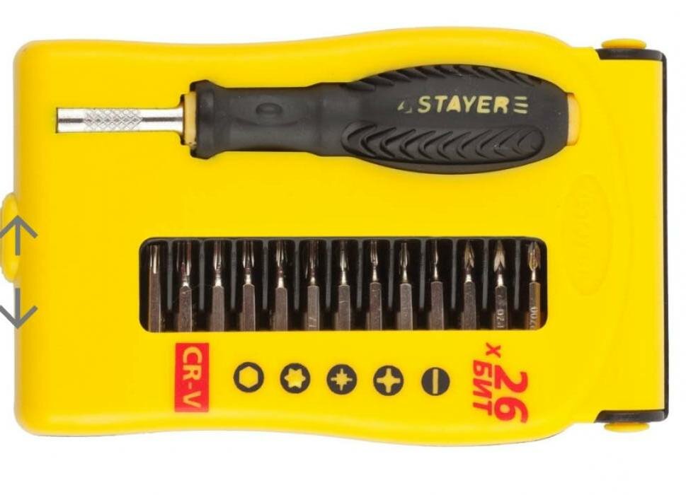 Отвёртка-битодержатель для точных работ STAYER 26 предметов (hand tools) 25614-H28