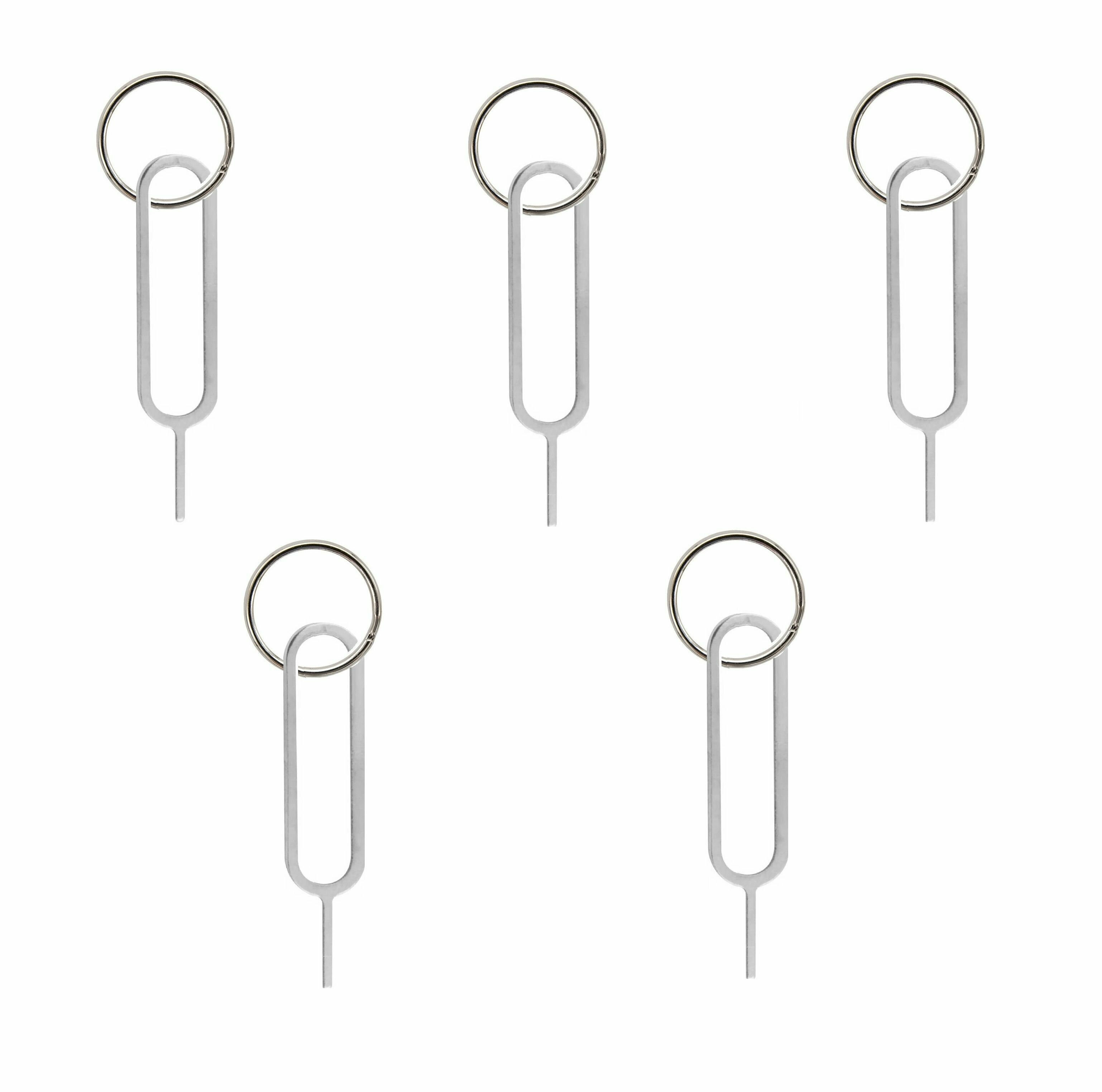 Кольцо для брелока + Металлическая игла для открытия сим лотка (5 Штук)